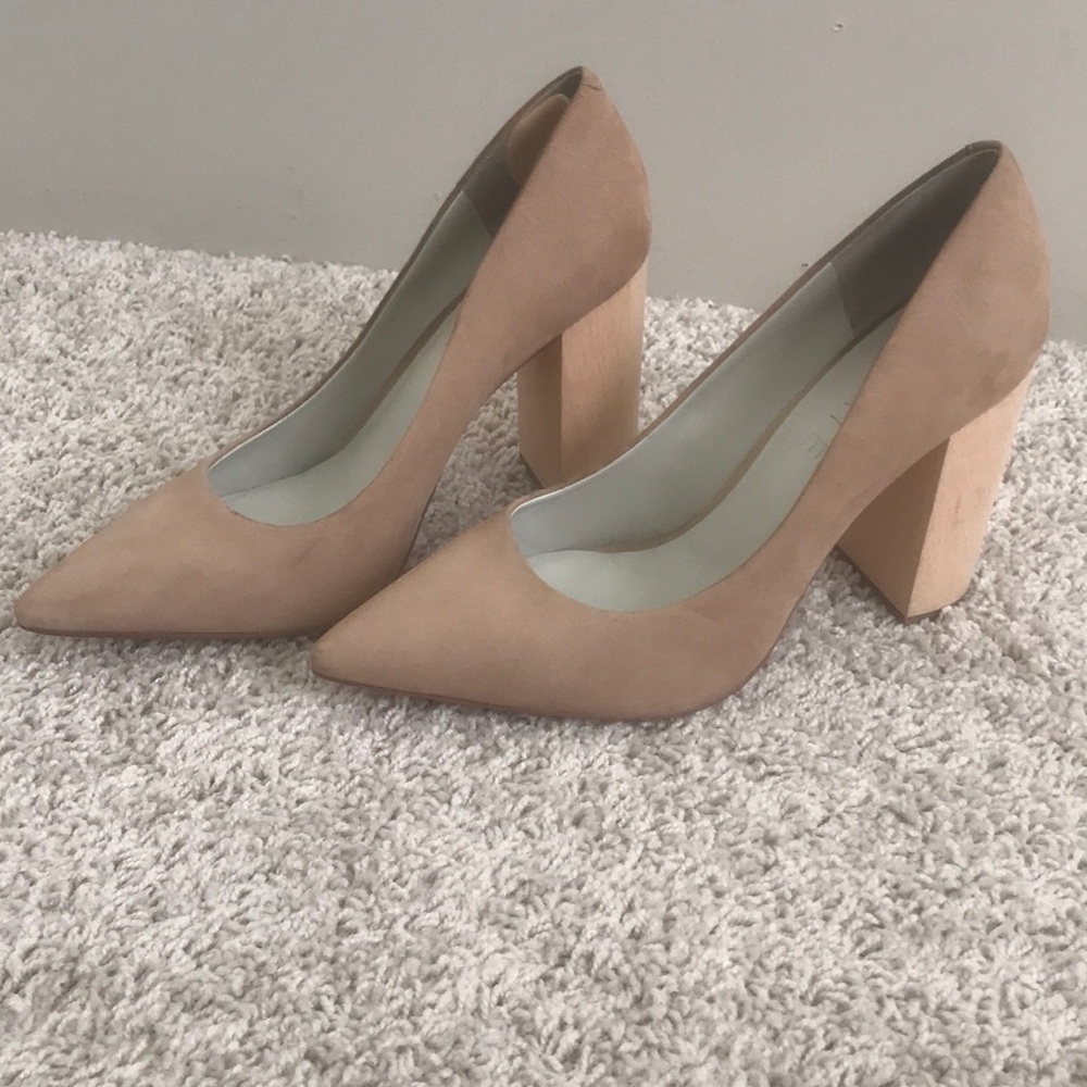 1. State tan block heels